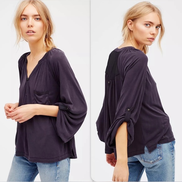 NWOT Free People Bootcamp Henley Top - Picture 8 of 16